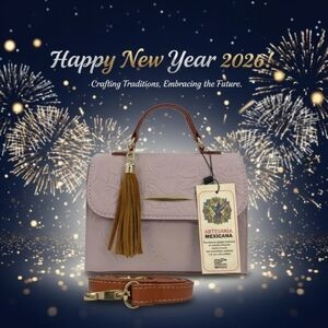 Blush Pink Sunflower Embossed Tooled Artisan LEATHER Crossbody Handbag Purse